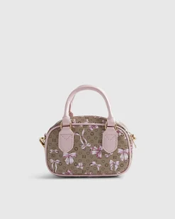 Girls Brown Monogram Bow Charm Bag