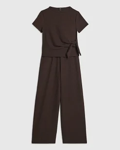 Girls Brown Textured Set