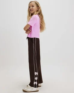 Girls Brown Wide Leg Bow Trousers
