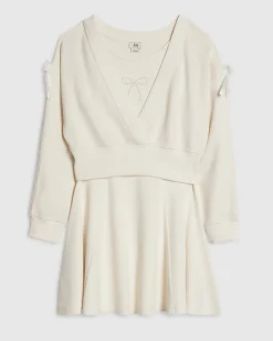 Girls Cream 2 in 1 Shrug Dress