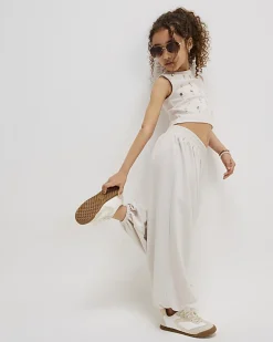 Girls Cream Balloon leg Trousers