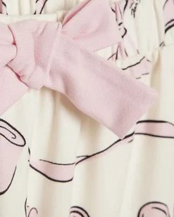 Girls Cream Bow Print Short Sleeve Pyjamas