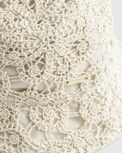 Girls Cream Crochet Hat