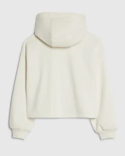 Girls Cream Embellished Hoodie