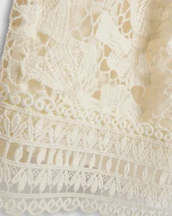 Girls Cream Lace Blouse And Shorts Set