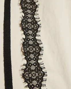 Girls Cream Lace Trim Trousers