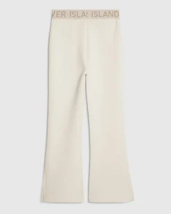 Girls Cream Premium Kickflare Trousers