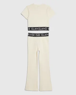 Girls Cream RI Waistband T-Shirt Set