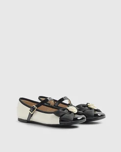 Girls Cream Rose Bow Pumps