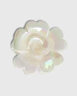 Girls Cream Rose Flower Claw Hair Clip
