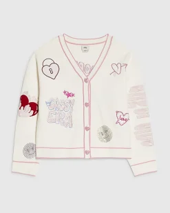 Girls Cream Sassy Era Cardigan