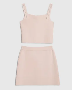 Girls Embellished Top And Skirt Set