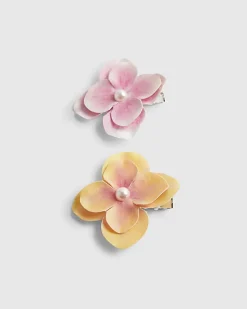 Girls Flower Pack Of 2 Hair Clips
