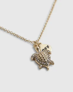 Girls Gold Turtle Necklace Pack Of 2