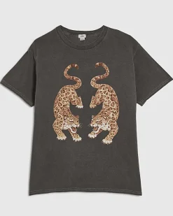 Girls Grey Dyed Tiger T-Shirt