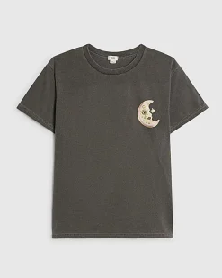 Girls Grey Quirky Sun Icon T-Shirt