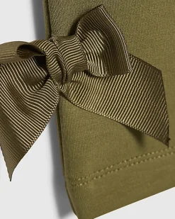 Girls Khaki Bow Wide Leg Premium Trousers