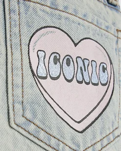 Girls Love Heart Graffiti Straight Jeans