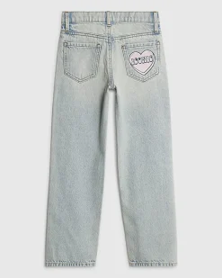 Girls Love Heart Graffiti Straight Jeans