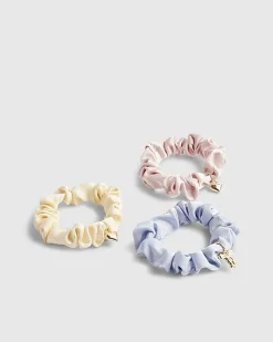 Girls Multi Colour Charm Pack Of 3 Scrunchies