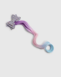 Girls Multi Colour Sparkle Bow Faux Hair