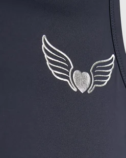 Girls Navy Heart Wings RI Active Tank Top Set
