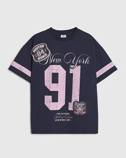 Girls Navy New York 91 T-Shirt