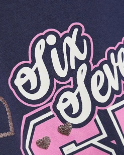 Girls Navy NY Leopard 67 T-Shirt