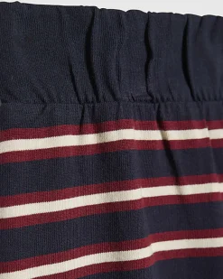 Girls Navy Stripe 89 Wide Leg Joggers