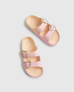 Girls Ombre Buckle Moulded Sliders