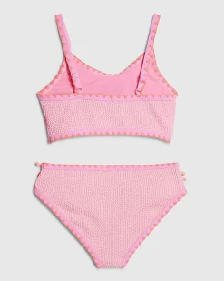 Girls Pink Bow Bikini Set