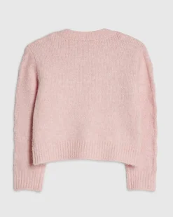 Girls Pink Bow Flower Cardigan
