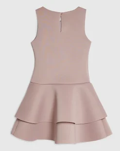 Girls Pink Bow Frill Dress