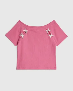 Girls Pink Bow Top