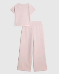 Girls Pink Bow Tracksuit Set
