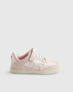 Girls Pink Bow Trainers