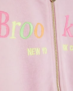 Girls Pink Brooklyn Zip Through Sweatshirt