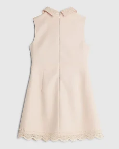 Girls Pink Button Up Embellished Dress
