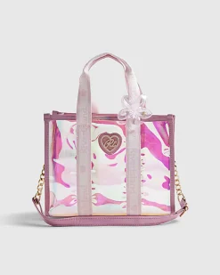 Girls Pink Clip Jelly Shopper Bag