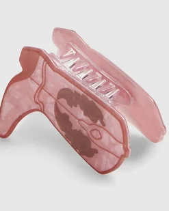 Girls Pink Cowboy Boot Hair Claw Clip