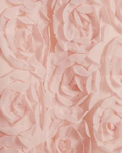 Girls Pink 3D Floral Bomber Jacket