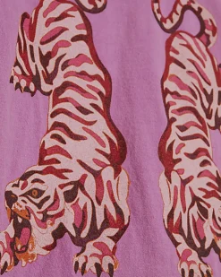 Girls Pink Dyed Tiger T-Shirt