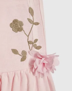 Girls Pink Floral Polo Skirt Set