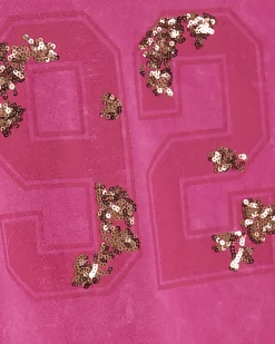 Girls Pink Floral Sequin 92 T-Shirt