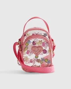 Girls Pink Graffiti Jelly Crossbody Bag