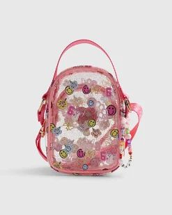 Girls Pink Graffiti Jelly Crossbody Bag