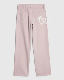 Girls Pink Graffiti Straight Jeans