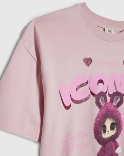 Girls Pink Iconic Monster Energy T-Shirt