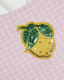 Girls Pink Lemon Cut Out Swimsuit