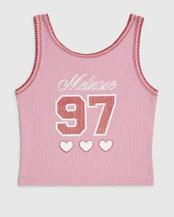 Girls Pink Number 97 Tank Top